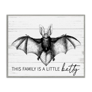 Stupell Industries This Family Is Batty Witty Saying Detailed Bat Framed Giclee Art - 1 of 4