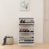 Syemin Shoe Racks Narrow Shoe Storage Cabinet with Mirror,Large Size Shoe Cabinet, Wood Slim Shoe Rack Shoe Organizer, White, 23.6"*9.06"*41.73" - 4 of 4