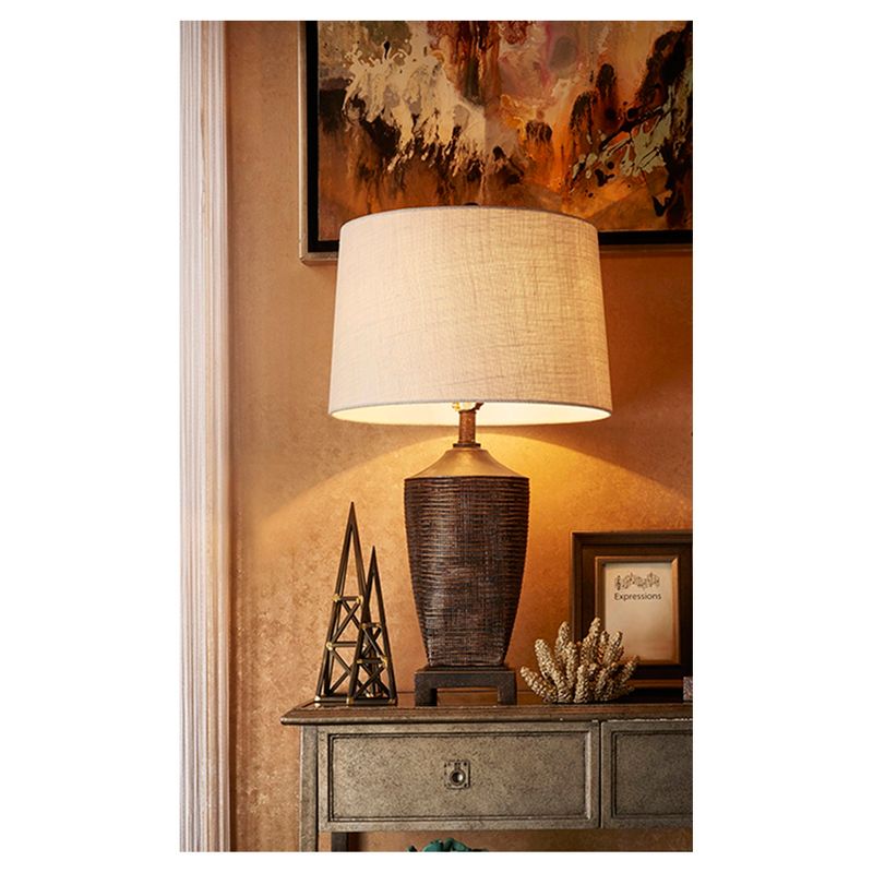 30&#34; Traditional Polyresin Table Lamp with Textured Pattern (Includes CFL Light Bulb) Brown - Ore International, 3 of 5