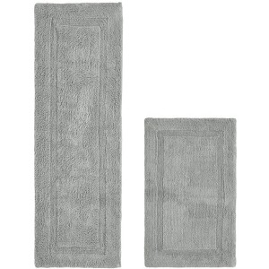 Lux Premium 100% Cotton Tufted Solid Reversible 2 PC Bath Rug Set – Ultra-Soft, Water-Absorbent, Durable, Machine Washable Bathroom Rug - 1 of 4