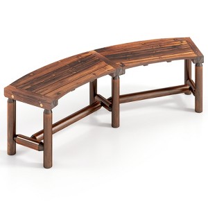 Tangkula Patio Curved Bench for 2-3 People Outdoor Loveseat for Backyard Garden - 1 of 4