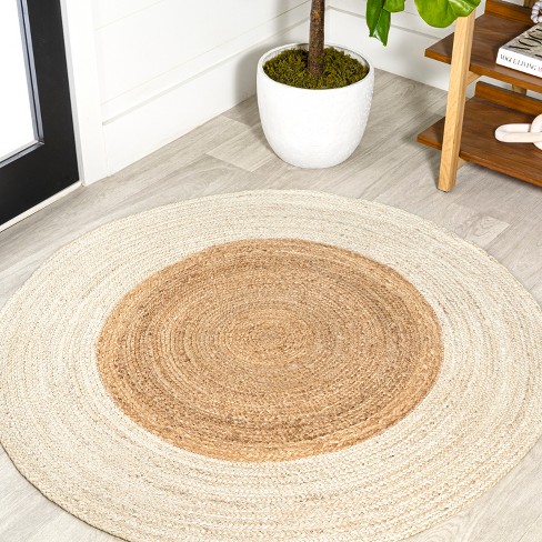 Jute Round Rug  Caffe Latte Home