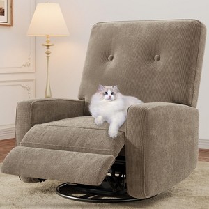 Recliner Chair, 360¡ã Swivel Rocking Glider Chair for Adults with Adjustable Backrest & Footrest, Cozy Corduroy Upholstered Armchair - 1 of 4