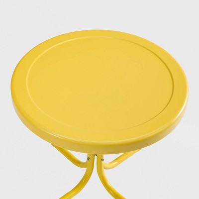 Bright Yellow Gloss Retro Metal Patio Side Table