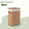 Costway Rectangle Bamboo Hamper Laundry Basket Washing Cloth Bin Bag Lid Black/Natural/Brown/Bamboo - 3 of 4