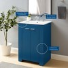 Modway Maybelle 24" Bathroom Vanity – Wall-Mount Cabinet with Modern Matte Finish and Cut-Out Drawer Handle - 2 of 4