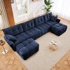 Oversized 141.7" Chenille Modular U-Shaped Sectional Sofa with High-Resilience Cushions and 2 Ottomans, 6-Piece Free combination Sofa - 2 of 4