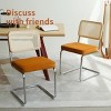 INFURNIC Dining Chairs Set of 2 Rattan Side Accent Chairs with Chrome Legs Upholstered Dining Chairs for Kitchen, Orange, 17.5"*20.9"*33.1" - 2 of 4