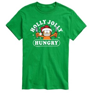 Men's - Garfield - Christmas Holly Jolly Hungry Short Sleeve Graphic T-Shirt - 1 of 4
