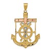 Black Bow Jewelry 14k TriColor Gold Diamond-cut Mariner's Crucifix Cross Pendant - 3 of 4