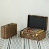 Vintiquewise Decorative Tufted Velvet Suitcase Treasure Chest Set of 2, Brown - image 2 of 4