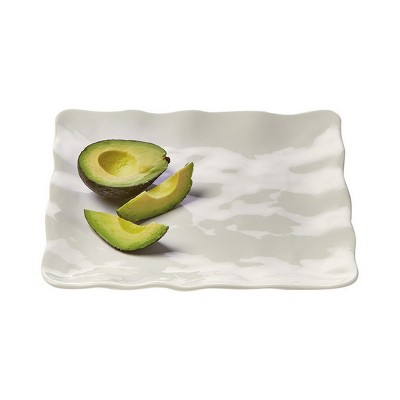 tagltd Formoso White Stoneware Square Dinnerware Serving Tray Platter Dishwasher Safe, 12.0 Inch