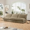 Upholstered Sectional Sofa, Modern 3 Seater Armless Sectional Sofa, Sectional Sofas with Corduroy Fabric and Wood Frame-Cuddlewood - 2 of 4