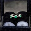 Jewelry Avalanche 20G 14K Gold 3-stone Bezel Set Emerald Nose Hoop, 8mm, May Birthstone - 2 of 4