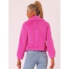 INSPIRE CHIC Women's Cropped Lapel Long Sleeve Fluffy Faux Fur Jackets - 4 of 4