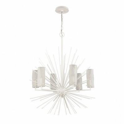 White Coral 6-Light Sputnik Chandelier with Scavo Glass Shades