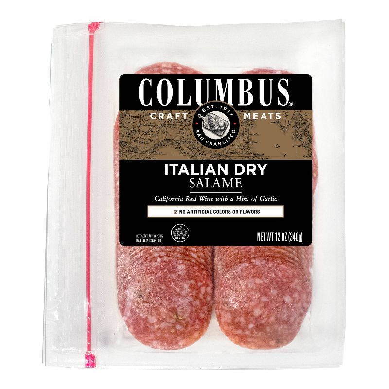 Columbus Sliced Italian Dry Salame Deli Meats - 12oz, 1 of 6