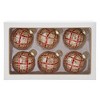 Kurt Adler 80mm Silver with Gold and Red Plaid Glass Ball Ornaments, 6-Piece Set - 3 of 4