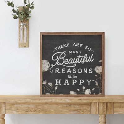 Kendrick Home Beautiful Reasons To Be Happy Wall Art Black