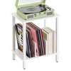 MOEPISY 2-Tier Record Player Stand Vinyl Record Turntable Stand with Storage up to 100 Albums, White - 3 of 4