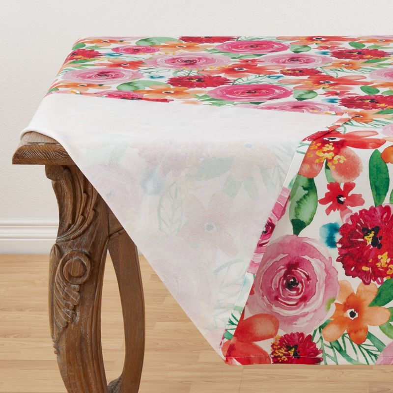Saro Lifestyle Large Floral Print Tablecloth, 2 of 5