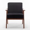 ACEPANO Upholstered Solid Wood Accent Wingback Chair With Extra-Thick Backrest-Black - 4 of 4