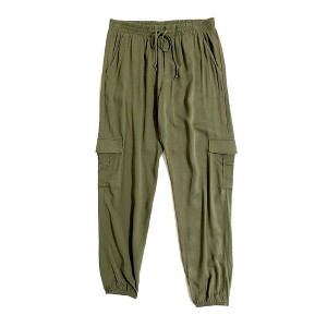 Women's Drawstring Stretch Waist Casual Jogger Pants - SOCIALITE - 1 of 2