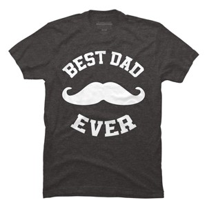 Men's Design By Humans Best Dad Ever Mustache By sukhendu12 T-Shirt - 1 of 2