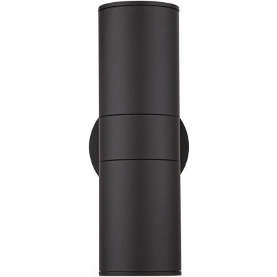 Black Aluminum Dual Up-Down Outdoor Wall Light Set of 2