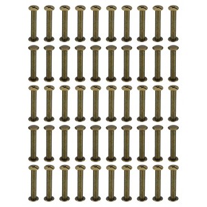 Unique Bargains Rust Proof Leather Belt Scrapbook Binding Accessories M5 Chicago Screws 50 Sets - 1 of 4