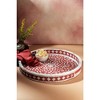 Jodhpur Mother of Pearl Decorative Tray, Burgundy, 18" - 2 of 4