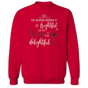 Rerun Island Men's Christmas The Weather Outside Long Sleeve Graphic Cotton Sweatshirt - 1 of 1