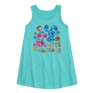 Girls' - Blue's Clues & You! - Cute & Clued In Graphic Sleeveless Aline Dress - 1 of 2
