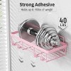 Ridstar 5-Piece Rust-Proof Stainless Steel Self-Adhesive Shower Rack Storage Set-Pink - 4 of 4