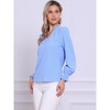 Allegra K Women's Vintage V Neck Long Sleeve Ruffle Collar Blouses - 4 of 4