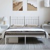 vidaXL Full Metal Bed Frames with Headboard, Under Bed Storage, Noise Free, White, No Mattress - 3 of 4