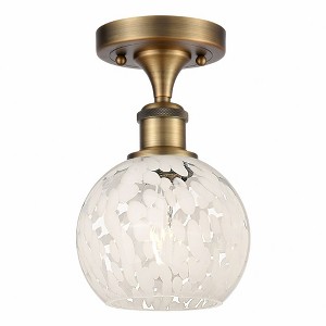 White Mouchette - 1 Light Semi-Flush Mount In Modern Style-9.25 Inches Tall and 6 Inches Wide - 1 of 1