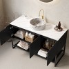 Dexmalle 48" Freestanding Bathroom Storage Cabinet with 3 Doors and Open Shelf - 3 of 4