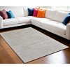 Ivory and Gray Abstract Hand Woven Worn Faded Area Rug - 2 of 4