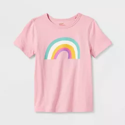 Kids' Adaptive Short Sleeve Graphic T-Shirt - Cat & Jack™ Dusty Pink
