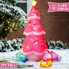 FUN LITTLE TOYS 7 FT Inflatables Christmas Tree Pink Decoration Outdoor, Giant Christmas Inflatable Blow Up Tree Yard Decorations - 4 of 4