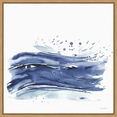 16" x 16" Coastal Splash Waves II by Mercedes Lopez Charro Framed Wall Canvas - Amanti Art