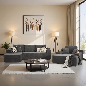 XIZZI Modular Sectional Sofa Couch, L/U-Shape Upholstered Couch, Modern Minimalist Couches for Living Room, Free Combination Deep Seat Corner Couch - 1 of 4