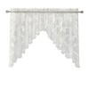Habitat Limoges Sheer Rod Pocket Delicate Scalloped Bottom Hem Floral Lace Design Swag Valance Set 72" x 32" White - 2 of 4