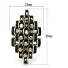 Slickblue Women’s Polished Stainless Steel Ring with Jet Synthetic Crystal, Size 5-10 - 2 of 4