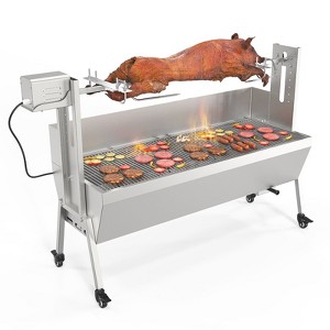 ROVSUN Rotisserie Grill with Windscreen, 46 Inch 176 Lbs Capacity for Camping Barbecue - 1 of 4