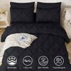 Queen Bed in a Bag Set, 7 Pieces Black Pintuck Comforter with Sheets and Shams - 2 of 4