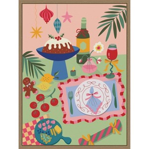 Amanti Art Christmas Dessert by Rachel Lee 3 Birdies Studio Canvas Art Framed - 1 of 4