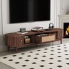 NicBex Modern TV Stand with Rattan-Front Drawer for 75" TVs, Media Console TV Cabinet for Living Room, Bedroom, Dark Brown - 2 of 4