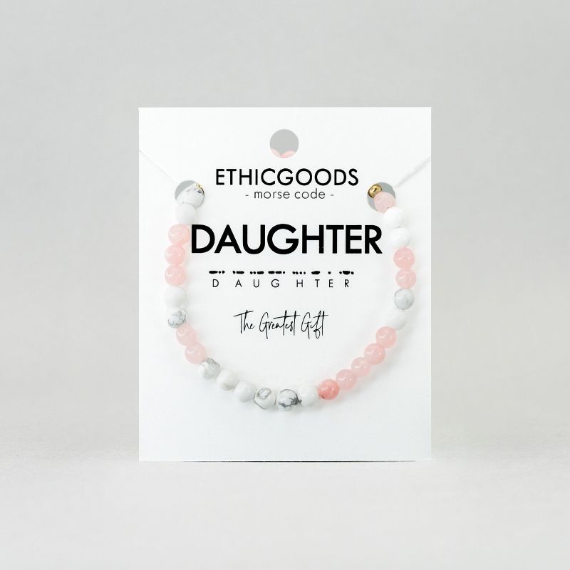 ETHIC GOODS Girl's 4mm Morse Code Bracelet MINI [DAUGHTER], 3 of 5